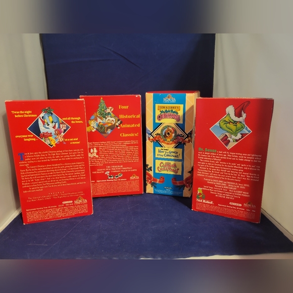 Vintage VHS 3 Movie Box Set 1991 MGM Cartoon Christmas Tom & Jerry The Grinch - Picture 9 of 16